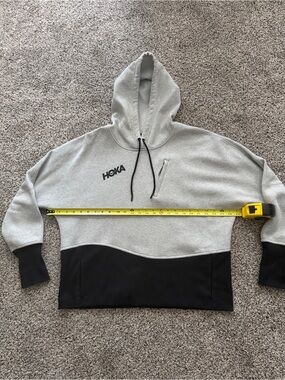 Hoka Gray and Black Pullover Hoodie